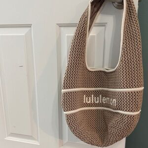 lululemon athletica Brown Knit Shoulder Bag